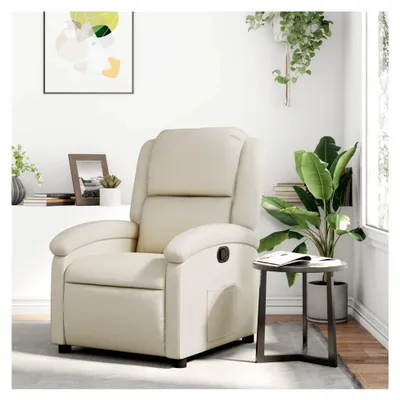 Produktbild von Relaxsessel Creme Kunstleder Lesesessel mit Schlaffunktion