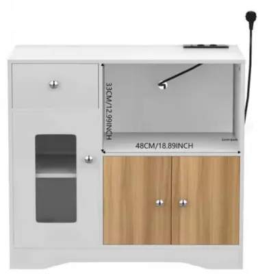 Immagine prodotto di Scaffale da cucina con presa di corrente - Grande - 83 x 40 x 80 cm.