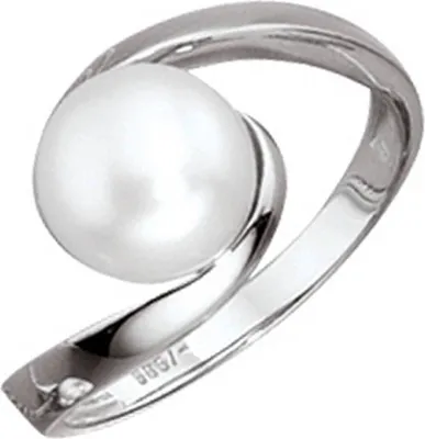 Produktbild von JOBO Damen Ring 333 Gold Weißgold 1 Süßwasser Perle Goldring Größe 54