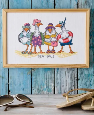 Produktbild von Permin Kreuzstich Stickpackung "Seemädels ", Zählmuster, 30x20cm