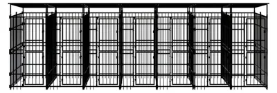 Produktbild von Stahl Hundehütte mit Flügeltür - Sicher und belüftet - 679 x 200 x 228 cm - Für Spiel und Training