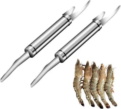 Produktbild von Edelstahl-Garnelenmesser-Set, 2-teilig, Dunschiller, Küchenhelfer