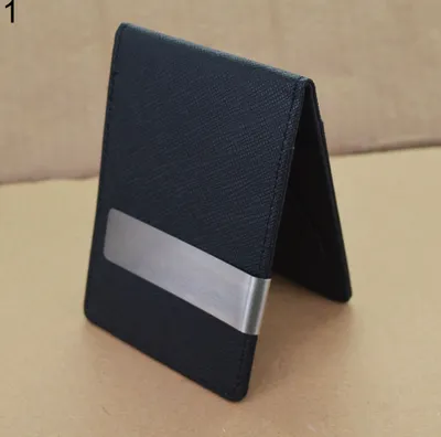 Produktbild von Herren Geldscheinklammer aus Kunstleder Slim Wallet ID Kreditkartenhalter Geldbörse Schwarz/Rot