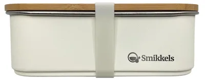 Produktbild von Smikkels Lunchbox - Bambusdeckel - Weiß - Edelstahl 900ml