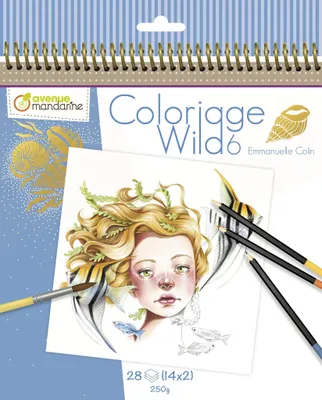 Immagine prodotto di Avenue Mandarine GY124C - Libro da colorare da collezione Wild, 6a edizione, in carta da disegno da 250g, con fogli microperforati, 28 fogli (14 disegni x 29, ideale per bambini dai 5 anni in su, 1 pezzo