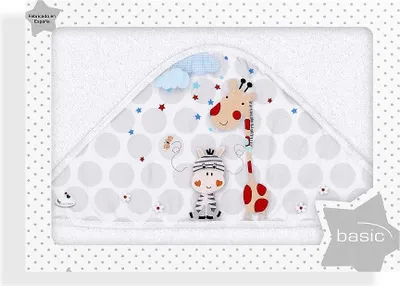 Obrázek produktu pro Interbaby 01127-09 Dětský osuška s kapucí JUNGLA, bílá