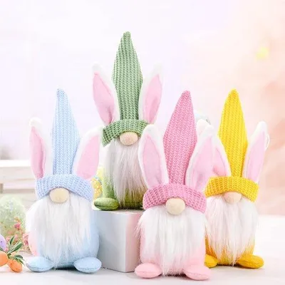 Immagine prodotto di Nani da giardino - Set decorativo da 4 pezzi, 19 cm, realizzati a mano, 4 colori