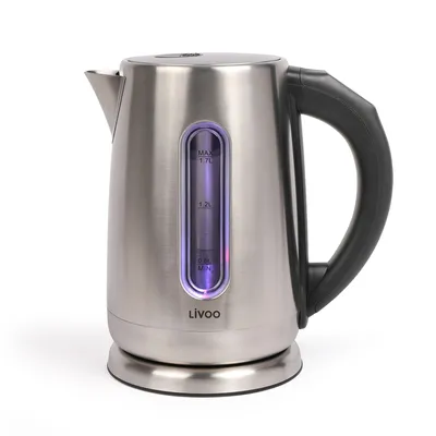 Produktbild von LIVOO  DOD189 Schnurloser Wasserkocher, Edelstahlgehäuse, 1,7 l FÃ1/4llmenge, 2200 Watt, 360° Sockel, Akustiksignal, Trockengehschutz, Kalkfilter, Warmhaltefunktion, Abschaltautomatik