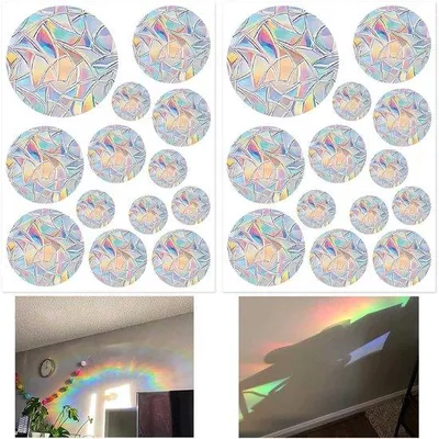 Produktbild von 26 Stück Prisma-Raumfolie, Regenbogen-Raumfolie, Vogel-Folie, für Türen, Esszimmer, Schlafzimmer