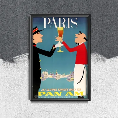 Produktbild von Poster - Canvas - Leinwand - 29,7 cm x 42 cm - Paris Französisch Air