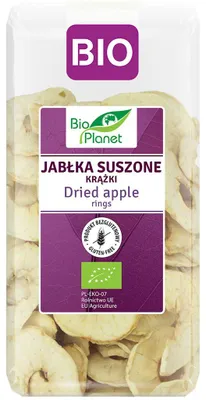 JABŁKA SUSZONE KRĄŻKI BEZGLUTENOWE BIO 100 g - BIO PLANET