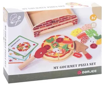 Produktbild von Holz Gourmet Pizza Set - Spielzeug Pizzaofen und Zubehör