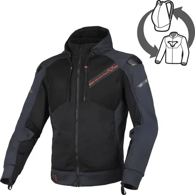 Produktbild von Macna Brero Motorrad Textiljacke, blau/schwarz/rot, S