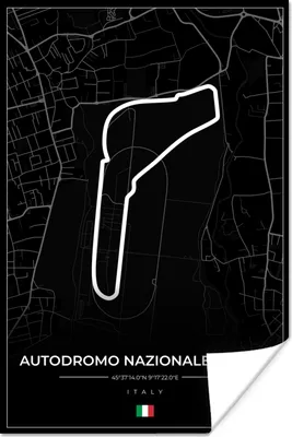 Produktbild von MuchoWow® Poster Rennsport - F1 - Rennstrecke - Italien - Autodromo Nazionale Monza - Schwarz 120x180 cm - Kunstposter