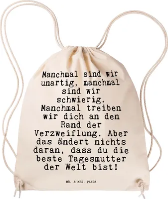 Produktbild von Mr. & Mrs. Panda Sportbeutel Manchmal sind wir unartig,... - Transparent - Geschenk, Beutel, festival tasche, Spruch Sprüche Weisheiten Zitate Lustig Weisheit Worte, gym