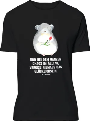 Produktbild von Mr. & Mrs. Panda Größe L T-Shirt Chinchilla Blume - Schwarz - Geschenk, Liebeskummer, Tshirt, mit Spruch, Chinchillas, Chaos, Büro, Glücklichsein, Shirt, Lustige Sprüche