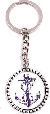 Obrázok produktu pre Onwomania prívesok na kľúče Anchor Rope Circle White Metal Pendant Charm