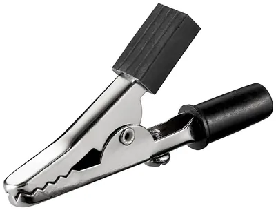 Produktbild von Goobay Krokodilklemme, L 45 mm, 50 V (DC), schwarz, Alligator Clip, Schwarz, Weiblich, Gerade, Metall, 50 V