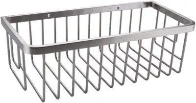 Produktbild von Wandmontierter Duschkorb aus massivem, gebürstetem Edelstahl für Badezimmer, CS004