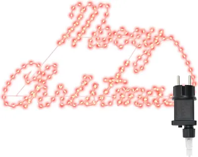 Produktbild von vidaXL Weihnachtsschild mit 216 LEDs Rot 99 x 55 x 13 cm Eisen