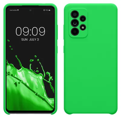 Produktbild von kwmobile Handyhülle für Samsung Galaxy A52 / A52 5G / A52s 5G Hülle - Case Silikon - Kabelloses Laden - Schutzhülle Cover in Neon Grün