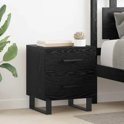 Image de Maison Exclusive - Table de chevet aspect chêne noir 40 x 35 x 47,5 cm Matériau dérivé du bois