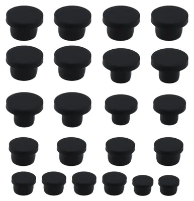 Silikonstopfen-Set 26-tlg., 13 Größen (2,7–8,5 mm), schwarz