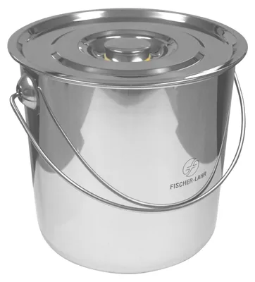 Produktbild von Stapelbarer FISCHER Edelstahl Eimer 21 Liter + Edelstahl-Deckel lebensmittelecht