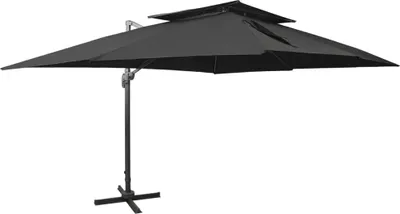 Obrázok produktu pre Maison Exclusive – slnečník s dvojitou strechou, čierny, 400 x 300 cm