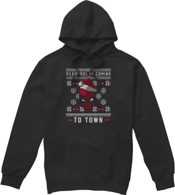 Immagine prodotto di Deadpool - Felpa con cappuccio "Coming To Town" da uomo TV4584 (M) (Nero)