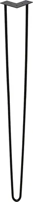 Image de Jiubiaz 4x Hairpin Legs Pieds de meubles Chemin de table noir Hairpin Legs 2 étriers, 72cm