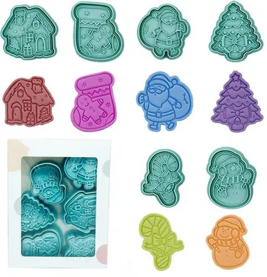 Image de Moules à biscuits de Noël en plastique, lot de 6