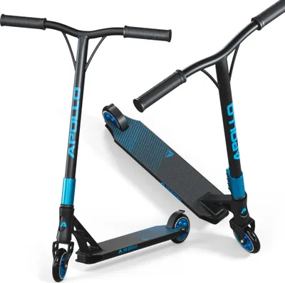 Produktbild von Apollo Stunt Scooter - Genesis Pro X | High End Stuntscooter, ABEC 9 Kugellagern | Trick Roller mit 120mm Wheels und Alu Core | Stunt Scooter Erwachsene Edition |Tretroller, Stuntroller, - Schwarz/Blau