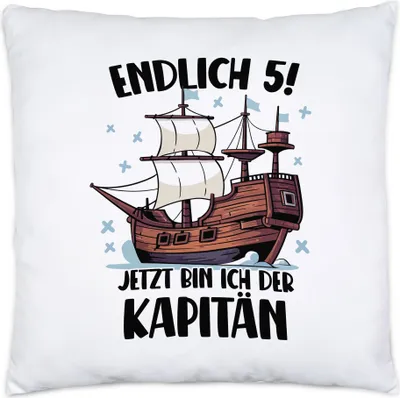 Produktbild von Geburtstag 5 Jahre Kissen inkl. Füllung 5 Jahre 5. Geburtstag Pirat Piraten Motto