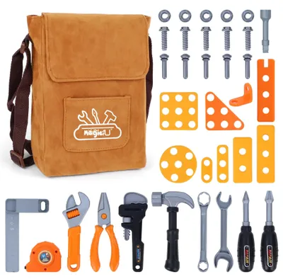 Produktbild von Kinderwerkzeug Set 26-teilig, mit Werkwolltasche, 8 Werkzeugen, für Kinder 3-6 Jahre, Kinderspielzeug