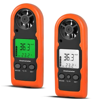 Produktbild von Anemometer Handheld – BTMETER Digitaler Windgeschwindigkeitsmesser mit Thermometer, Temperatur, Hintergrundbeleuchtung für HVAC CFM Schießboot (2 Stück) – BT-816B*2