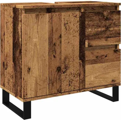 Produktbild von vidaXL Waschbeckenunterschrank Altholz-Optik 65x33x60 cm Holzwerkstoff