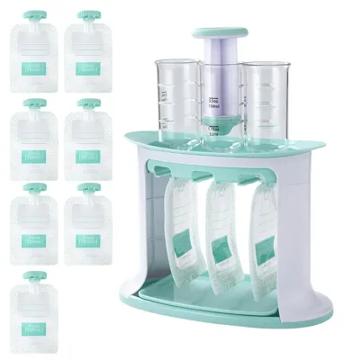Produktbild von Abfüllstation für Baby-Fruchtkompott, Portionskontrolle, Lebensmittelspender, Abfüllmaschine für Baby-Fruchtpüreebeutel mit 10 Quetschbeuteln A