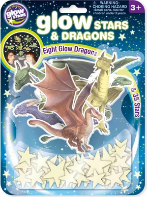 Produktbild von Drachen und Sterne Leuchtsticker im 43er Set