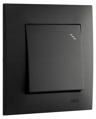 Produktbild von Ospel Szafir Schalter mit Rahmen schwarz metallic