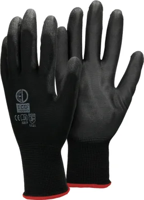 Obrázok produktu pre ECD Nemecko 72 párov pracovných rukavíc sPolyuretánpovlakom, veľkosť 7-S, čierne, priedušné, protišmykové, robustné