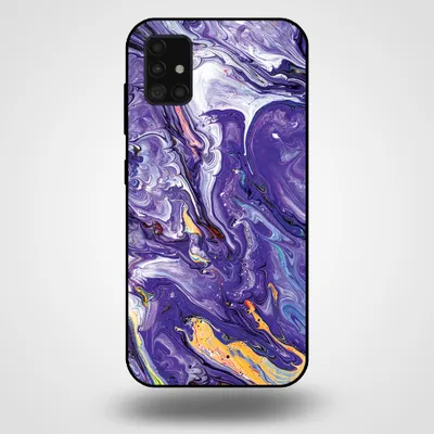 Produktbild von Smartphonica Handytasche für Samsung Galaxy A51 mit Marmordruck - TPU Rückseite Fall Marmor Design - Gold Lila
