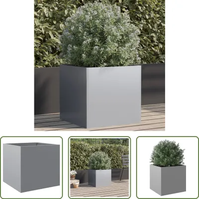Produktbild von The Living Store Pflanzkübel Silbern 49x47x46 cm Verzinkter Stahl