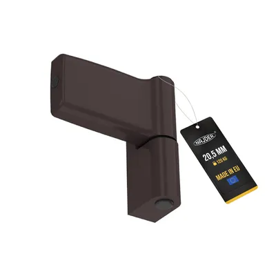 Produktbild von NAJDER Jocker Türscharnier für PVC-Türzargen, monolithische Struktur, einbruchhemmend, Schiebehülse, Tragfähigkeit 120 kg, Falzhöhe 20,5 mm, Braun RAL 8019