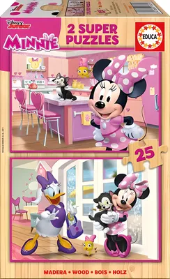 Produktbild von Educa Borras Minnie Happy Helpers Holzpuzzle 2x25 Teile Rosa  Rosa One Size