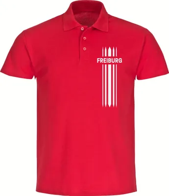 Produktbild von multifanshop Poloshirt - Freiburg - Streifen, rot, Größe S