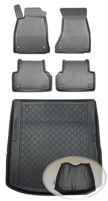 Produktbild von SET Kofferraumwanne Gummifußmatten für Audi A4 Quattro B9 8W2 Limousine Stufenheck 4-türer 2015- 4x4 4WD Allradantrieb