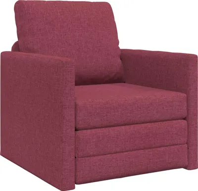 Zdjęcie produktu dla vidaXL Rozkładana sofa w kolorze bordowym 74 x 77 x 81 cm, materiałowa