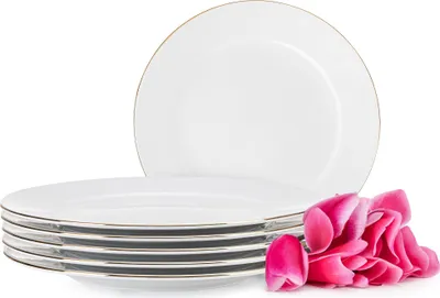 Obrázok produktu pre KONSIMO Dezertné taniere 6 ks "MUSCARI", biely, porcelán, MODERN, Ø21,5cm