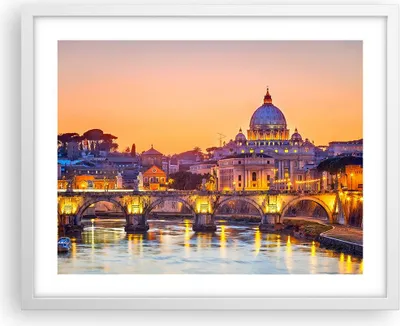 Produktbild von Gerahmtes Poster - Weißer Rahmen - Rom Italien Basilika Geschichte - 50x40 cm - Wand Bild - Wanddeko - Wandbilder - Wandposter - Bilderrahmen - Bilder - Kunstdruck - Wandbild - P2WAA50x40-2704